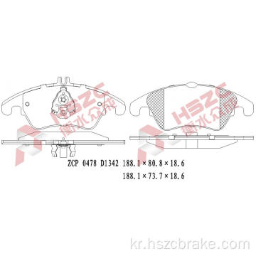 Mercedes-Benz 용 FMSI D1342 세라믹 브레이크 패드